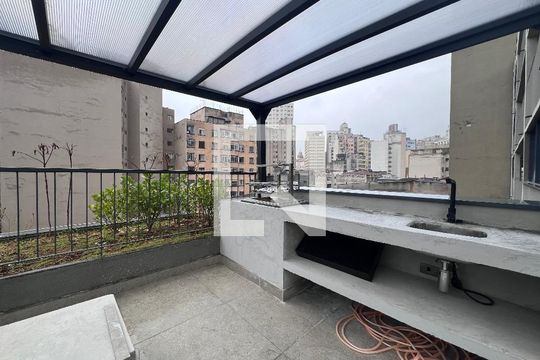 Área comum - Churrasqueira de kitnet/studio para alugar com 1 quarto, 33m² em Bela Vista, São Paulo