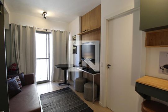 Sala/Cozinha de kitnet/studio para alugar com 1 quarto, 29m² em Vila Nova Conceição, São Paulo