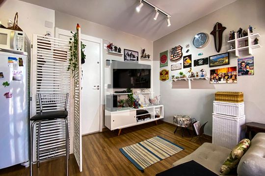 Cozinha  de kitnet/studio para alugar com 1 quarto, 27m² em Vila Butantã, São Paulo