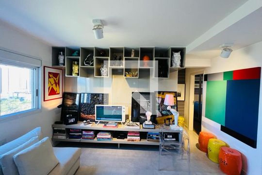 Sala de apartamento para alugar com 1 quarto, 82m² em Vila da Serra, Nova Lima