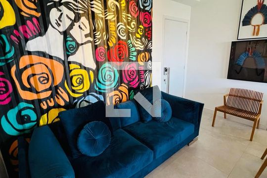 Sala de apartamento para alugar com 1 quarto, 82m² em Vila da Serra, Nova Lima