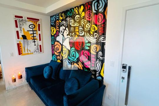 Sala de apartamento para alugar com 1 quarto, 82m² em Vila da Serra, Nova Lima