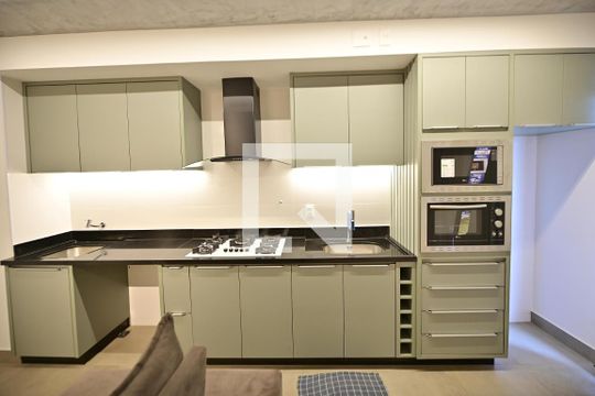 cozinha de apartamento para alugar com 1 quarto, 44m² em Setor Oeste, Goiânia