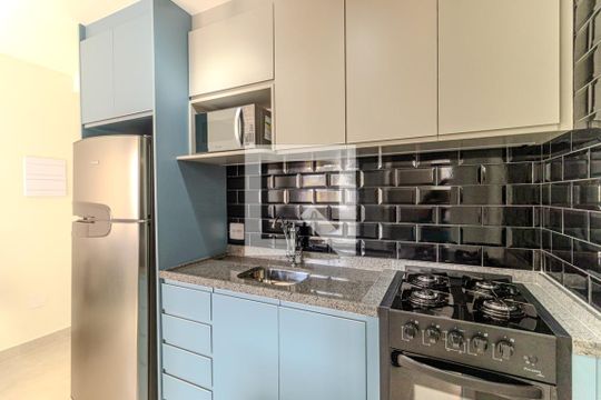 Cozinha de apartamento à venda com 1 quarto, 25m² em Vila Buarque, São Paulo