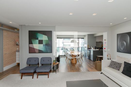 Sala de apartamento à venda com 3 quartos, 105m² em Jardim Caravelas, São Paulo