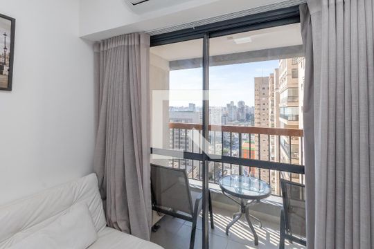 Varanda de apartamento para alugar com 1 quarto, 32m² em Brooklin Paulista, São Paulo