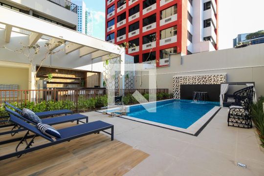 Área comum - Piscina de kitnet/studio à venda com 1 quarto, 29m² em Pinheiros, São Paulo