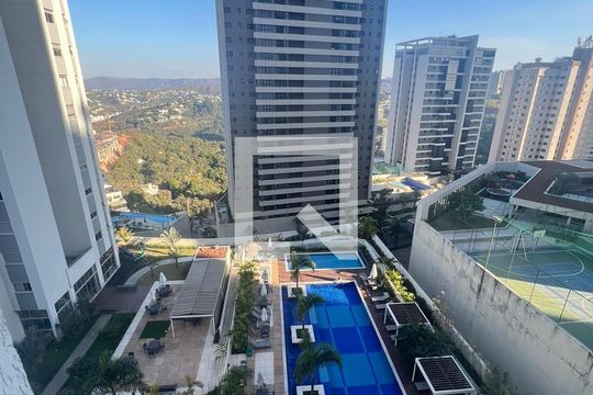 Vista Sala de apartamento à venda com 3 quartos, 86m² em Vila da Serra, Nova Lima