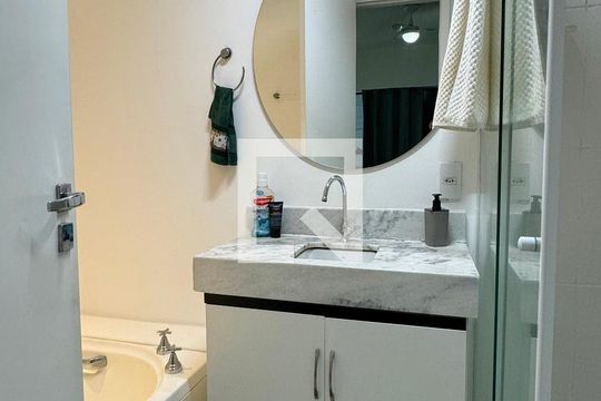 Banheiro da Suíte 1 de apartamento à venda com 1 quarto, 54m² em Bethaville I, Barueri