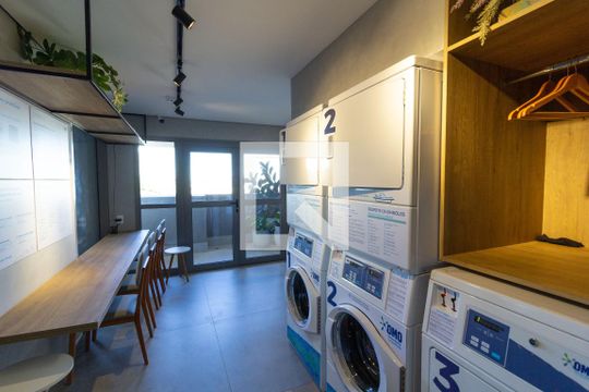Área Comum - Lavanderia de kitnet/studio à venda com 1 quarto, 27m² em Chácara Seis de Outubro, São Paulo