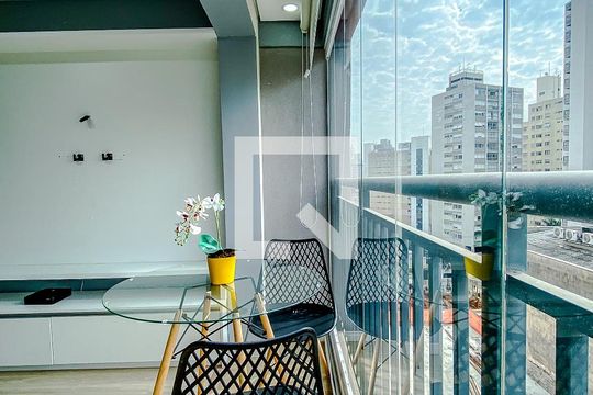 Varanda da Sala de kitnet/studio à venda com 1 quarto, 33m² em Vila Mariana, São Paulo