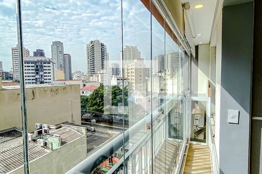 Varanda da Sala de kitnet/studio à venda com 1 quarto, 33m² em Vila Mariana, São Paulo