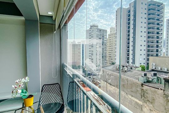 Varanda da Sala de kitnet/studio à venda com 1 quarto, 33m² em Vila Mariana, São Paulo