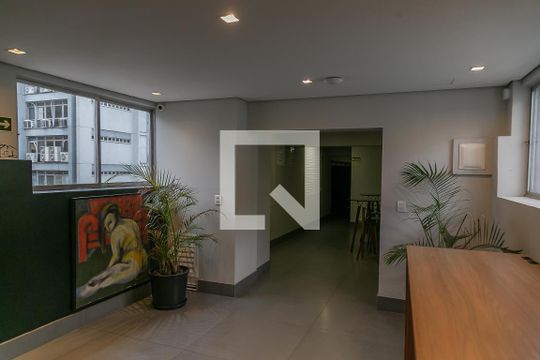 Área comum - Salão de festas de kitnet/studio para alugar com 1 quarto, 27m² em Centro Histórico, Porto Alegre
