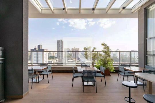 Área comum - Churrasqueira de apartamento para alugar com 1 quarto, 28m² em Chácara Santo Antônio (zona Sul), São Paulo