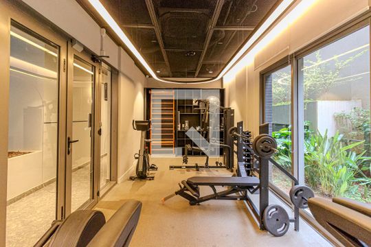 Área comum - Academia de apartamento para alugar com 1 quarto, 28m² em Chácara Santo Antônio (zona Sul), São Paulo