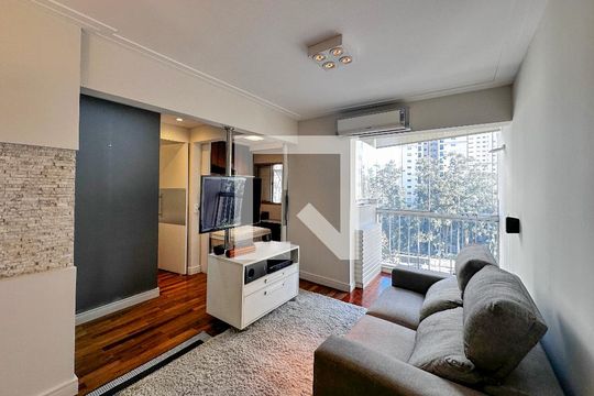 Sala de apartamento para alugar com 2 quartos, 70m² em Brooklin Novo, São Paulo