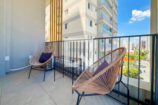 Varanda da Sala de kitnet/studio à venda com 1 quarto, 34m² em Vila Mariana, São Paulo