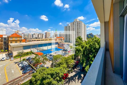 Varanda da Sala de kitnet/studio à venda com 1 quarto, 34m² em Vila Mariana, São Paulo