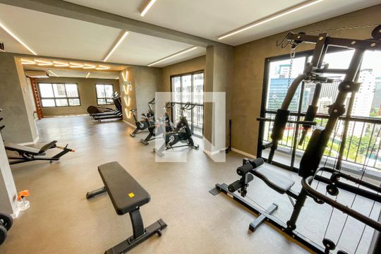 Área comum - Academia de kitnet/studio para alugar com 1 quarto, 29m² em Pinheiros, São Paulo