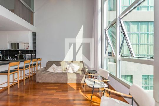 Sala de apartamento à venda com 1 quarto, 76m² em Belvedere, Belo Horizonte