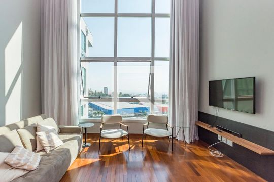 Sala de apartamento à venda com 1 quarto, 76m² em Belvedere, Belo Horizonte