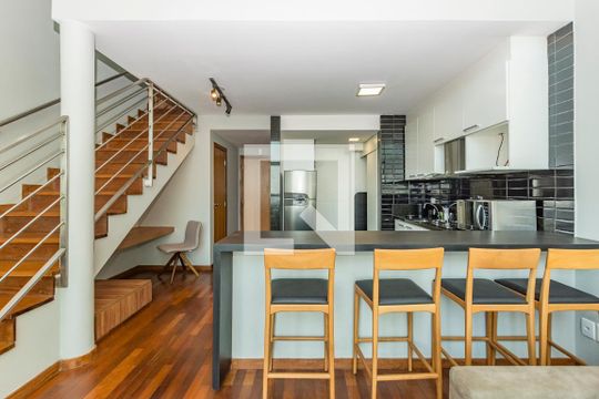 Cozinha de apartamento à venda com 1 quarto, 76m² em Belvedere, Belo Horizonte