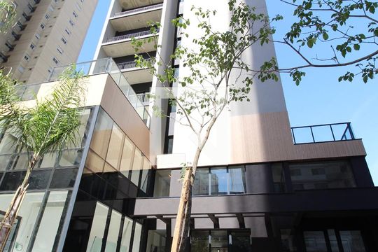 Fachada do Prédio de kitnet/studio para alugar com 1 quarto, 27m² em Vila Olímpia, São Paulo