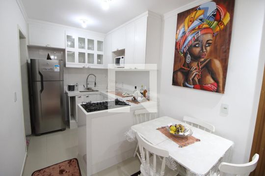 Sala / Cozinha de casa de condomínio à venda com 2 quartos, 50m² em Vila Isolina Mazzei, São Paulo