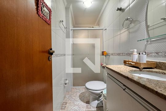 Banheiro da Suíte de apartamento à venda com 3 quartos, 90m² em Vila Principe de Gales, Santo André