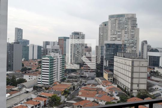 Vista da varanda de kitnet/studio à venda com 1 quarto, 27m² em Pinheiros, São Paulo
