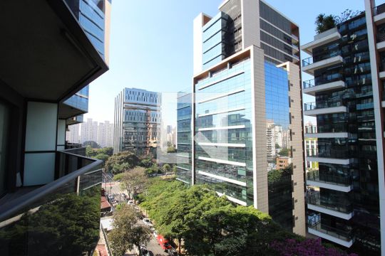 Vista da Varanda Sala/Cozinha de kitnet/studio à venda com 1 quarto, 43m² em Vila Olímpia, São Paulo