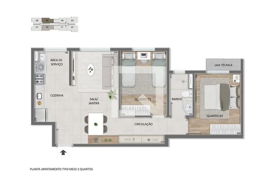 Apartamento à venda com 2 quartos, 48m² em Indaiá, Belo Horizonte