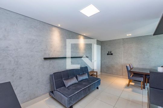 Sala de apartamento para alugar com 1 quarto, 55m² em Vila da Serra, Nova Lima