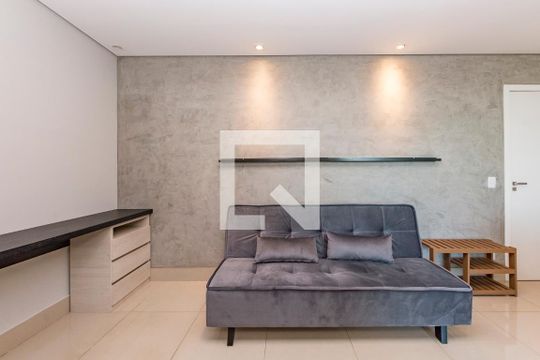 Sala de apartamento para alugar com 1 quarto, 55m² em Vila da Serra, Nova Lima