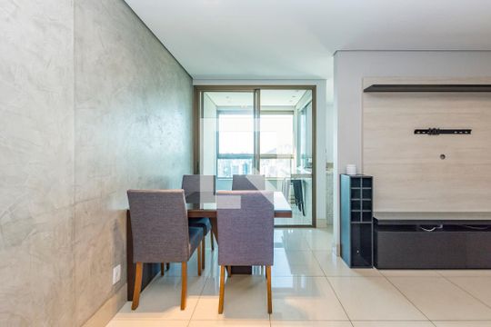 Sala de apartamento para alugar com 1 quarto, 55m² em Vila da Serra, Nova Lima