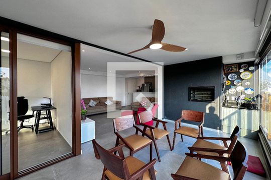Varanda Gourmet de apartamento à venda com 3 quartos, 110m² em Brooklin Novo, São Paulo