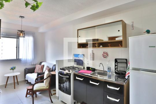Sala/Cozinha de apartamento à venda com 1 quarto, 26m² em Brás, São Paulo