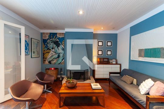 Sala Lareira de casa à venda com 4 quartos, 290m² em Vila Romana, São Paulo