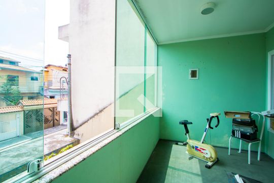 Varanda da sala de casa à venda com 3 quartos, 300m² em Parque Sao Vicente, Santo André