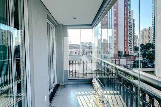 Varanda da Sala de apartamento à venda com 1 quarto, 40m² em Vila Regente Feijó, São Paulo