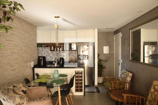 Sala de apartamento para alugar com 2 quartos, 61m² em Bairro Nakamura Park, Cotia