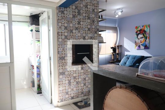cozinha - churrasqueira de apartamento à venda com 2 quartos, 67m² em Centro, São Leopoldo