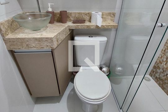Banheiro Quarto 1 suíte de apartamento à venda com 2 quartos, 55m² em Parque Oratório, Santo André