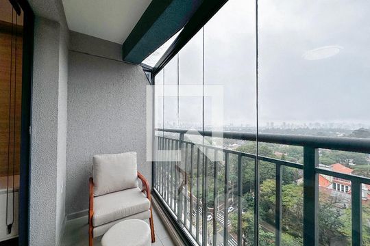 Sacada Sala de apartamento para alugar com 1 quarto, 33m² em Santo Amaro, São Paulo
