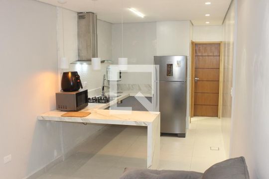 Cozinha de casa para alugar com 1 quarto, 63m² em Esplanada dos Barreiros, São Vicente