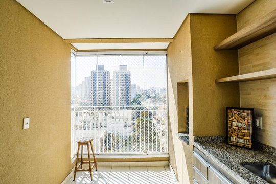 Varanda da Sala de apartamento para alugar com 3 quartos, 87m² em Vila Valparaíso, Santo André