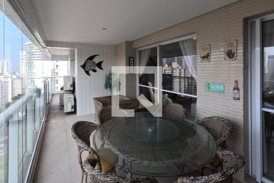 Varanda da Sala de apartamento para alugar com 3 quartos, 189m² em Gonzaga, Santos