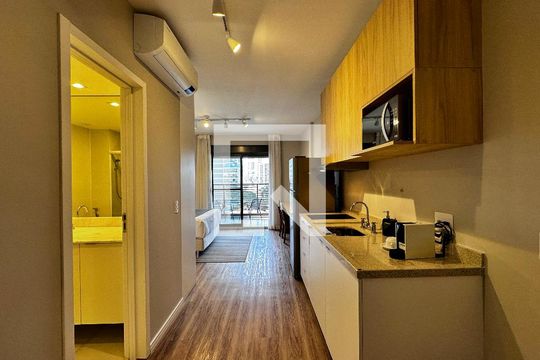 Cozinha de kitnet/studio à venda com 1 quarto, 40m² em Jardim das Acácias, São Paulo