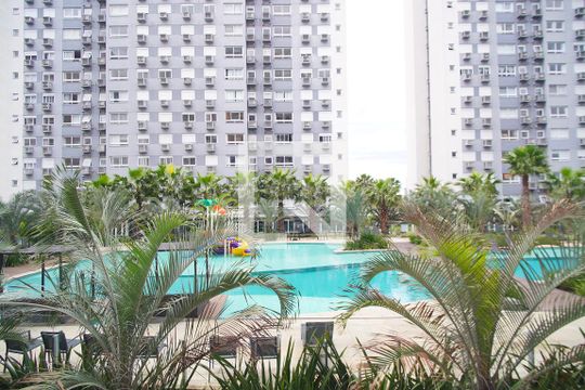 Sala - Vista de apartamento à venda com 3 quartos, 67m² em São Sebastião, Porto Alegre